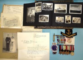 A WWII group of five medals awarded to Lt Cdr Sydney Roberts RN: 1939-45, Atlantic, Africa and Italy