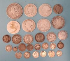 Victoria (1837-1901), a 1900 crown, other silver coins, including six half-crowns, an 1896 Maundy