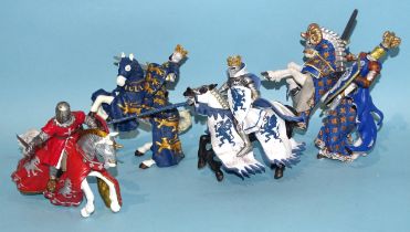 A quantity of mainly plastic, some lead, figures, including crusaders and pirates.