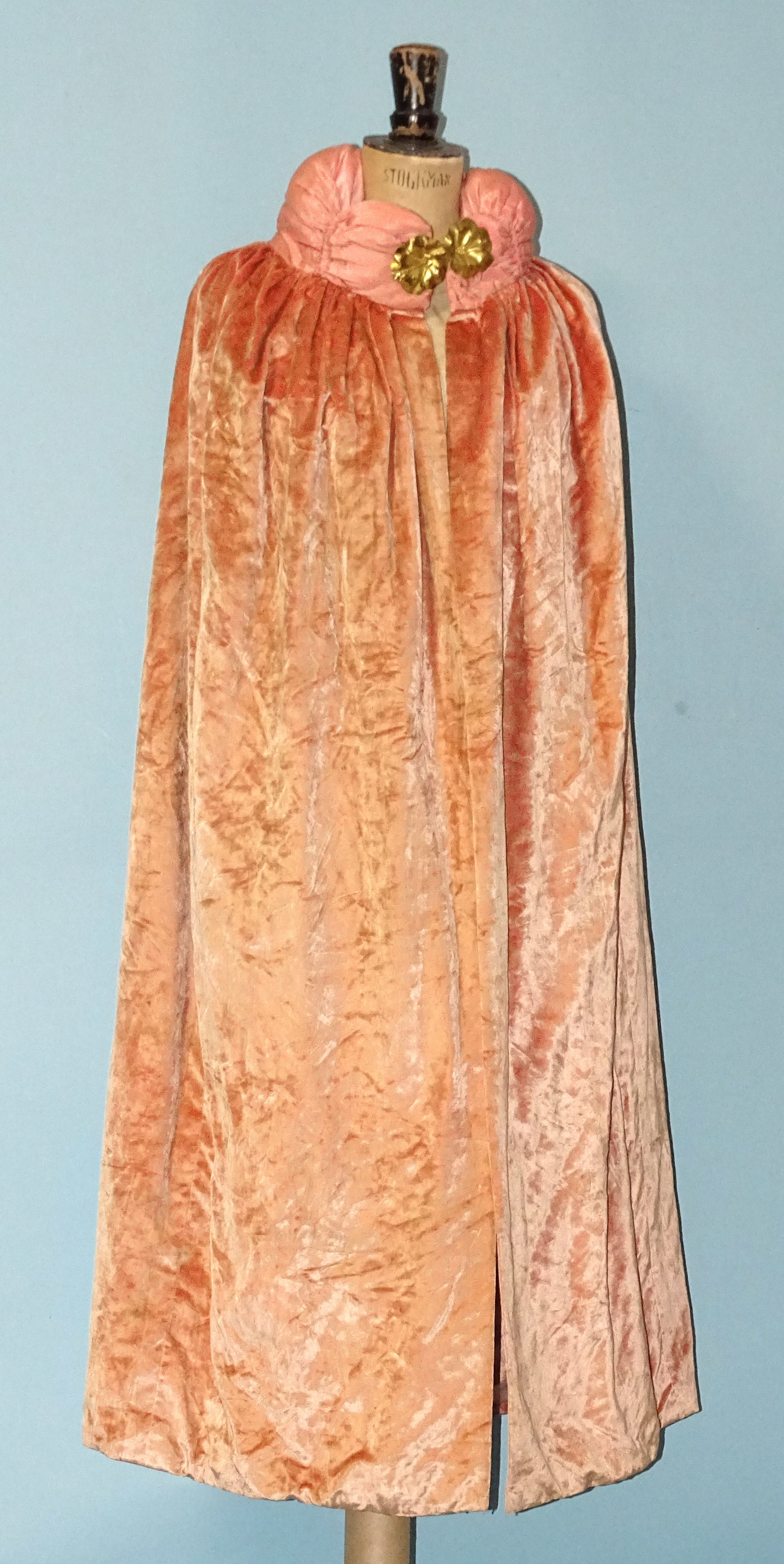 A 1930's professionally-made cream figured-satin full-length evening dress with ruched bust, bias- - Image 7 of 9