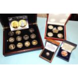 The London Mint Office, '2006 The Queen's 80th Birthday' tri-metal four-coin set, with engraved