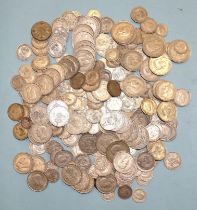 A collection of 1920-1946 silver British coinage, comprising: half-crown (x18), florin (x36),