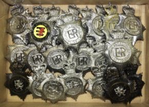 A collection of eighteen Avon & Somerset Constabulary helmet badges, (includes two Staybrite),