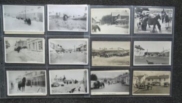 Forty-three postcards of Princetown, including five of the snow in 1916 and six of the snow 1963.
