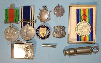 Defence and Exemplary Police Service medals awarded to Sgt Henry CB Walker, a Special Constable