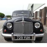 A 1956 P4 Rover 75 saloon motor car, petrol, 2230cc engine, black paintwork, registration number 729