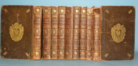 Galerie du Musee Napoleon, pub: A M Filhol, 9 vols (of 10), plts, ge, dec mor gt, 4to, 1810, (poor