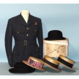 A bowler hat "Burlington" by Lincoln Bennett & Co, three straw boaters, a Spanish hat and an RAF