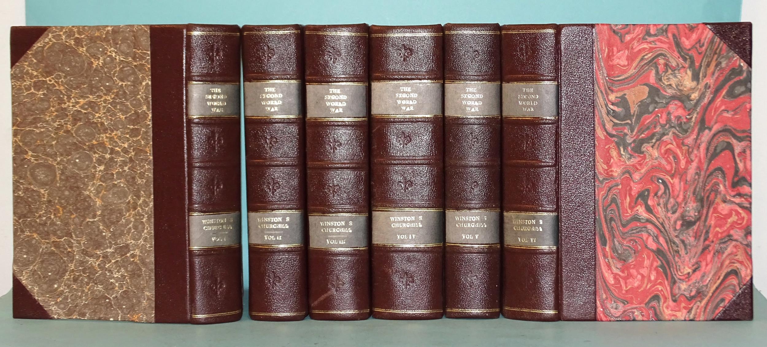 Churchill (Winston S), The Second World War, six volumes, illus. rebound hf brown mor gt, with