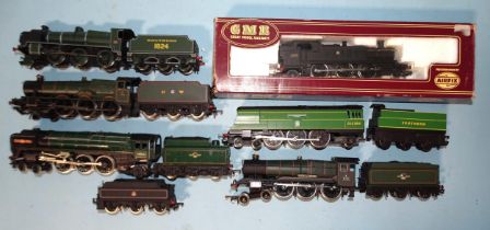 Bachmann OO gauge, two unboxed steam locomotives: 32-153 and 31-776 and four others by Hornby and