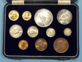 South Africa, George VI (1936-1952), a gold-silver-bronze eleven-coin proof set 1952, comprising