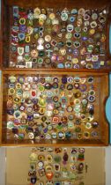 A large collection of approximately 270 various enamel and other bowling club badges.