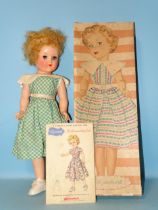 A 1950's Pedigree "Elizabeth" the Dressmaking Doll, with sleeping blue eyes, mohair wig and