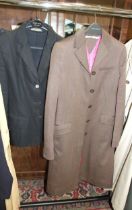 A Tommy Hilfiger lady's tweed long jacket, approximately size 8 and a Laure Ashley black linen