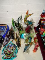 A collection of seventeen Murano glass fish ornaments, (17).