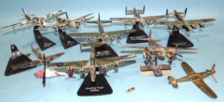 Five Atlas diecast WWI planes, other aircraft, a cast iron train set, a boxed Matchbox Seakings