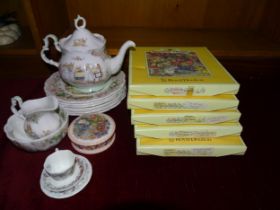 A collection of Royal Doulton 'Brambly Hedge' wares, including teapot, sugar bowl, milk jug, pot and