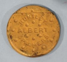 A Victorian Huntley & Palmers novelty Vesta case in the form of a biscuit impressed "Albert", marked