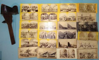 A collection of 98 stereo cards by Leon & Levy, BW, Kilburn, Tairraz & Co. and others, mainly views,
