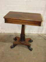 A good-quality George IV rosewood occasional table, the rectangular top with an end frieze drawer,