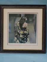 After Robert O. Lenkiewicz (1941-2002), "Karen with bronze shawl", a limited-edition print,
