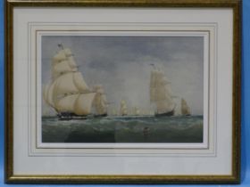 Charles Taylor (fl. 1841-1883) SAILING FLEET Watercolour and pencil, inscribed on Newman Gallery