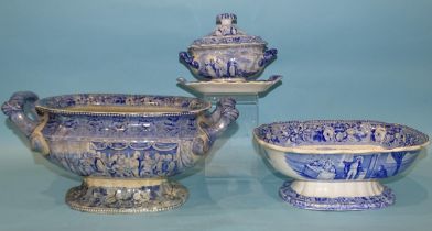 Jones & Sons, Hanley (1826-28), from the British History Series: a two-handled tureen (no cover)