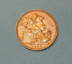 A Victoria 1896 sovereign.