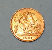 A George V 1925 half sovereign, South Africa mint.