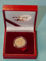 A South Africa Mint proof 2016 1/4-krugerrand celebrating the 90th Birthday of Queen Elizabeth II,