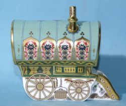 A Royal Crown Derby paperweight "The Barrel Top Gypsy Caravan", limited-edition 218/1250,