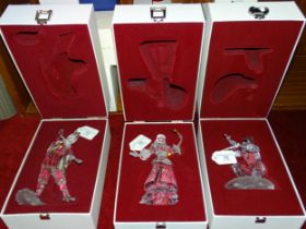 Swarovski, Masquerade, "Pierrot-1999", boxed with outer casing, five plaques and base, "Columbine-