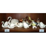 A collection of thirteen Goebel ceramic bird figures, (13).