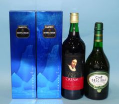 Harvey's Bristol Cream sherry, 17.5% 75cl, in cardboard box, (x2), Croft Original, 17.5% 750ml,