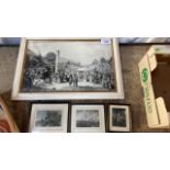 PICTURE-OLD HAMSTOCK FAIR BY A CARSE & 3 SMALL PRINTS