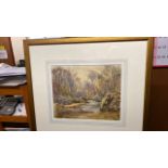 W C PAINTING DOROTHY BROWN ROCK POOL RIVER LOSSIE NEAR KELLAS