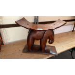 LARGE CARVED ELEPHANT SEAT (AF)