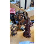 3 HARD WOOD FIGURAL CARVINGS(AF)