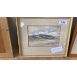 W C PAINTING- DOROTHY BROWN RIVER & HILL SCENE