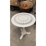 WHITE PAINTED METAL TABLE
