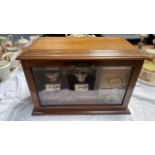 OAK GLASS FRONTED WRITING BOX (AF)
