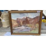 OIL PAINTING RIVER SCENE BY M BALLANTINE