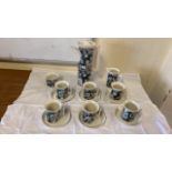 15 PCE TIVOLI PORTMEIRION COFFEE SET