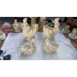 4 PC WHITE PORCELAIN FIGURES