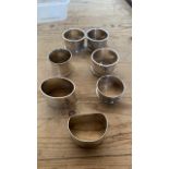 7 SILVER NAPKING RINGS & 2 E P NAPKIN RINGS (AF)