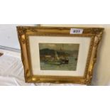 OIL PAINTING- THE GREEN BOAT LOCH FYNE L BONAR LYON (AF)