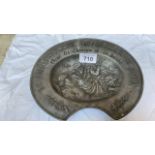 FRENCH PEWTER PLAQUE DISH 1640