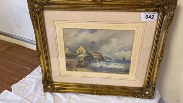 W C PAINTING STORMY SEA FRASER 80