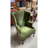 GREEN WING BACK CHAIR