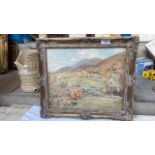 OIL PAINTING BY M BALLANTINE MOUNTAIN SCENE